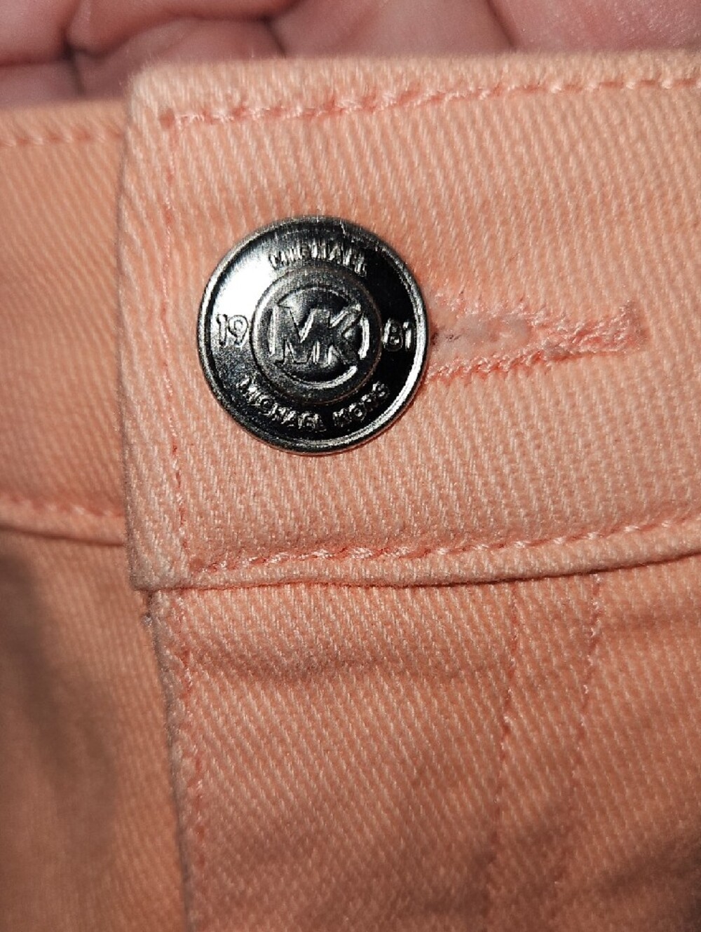 Michael Kors Coral-Peach Slim Capri Jeans - Picture 5 of 9